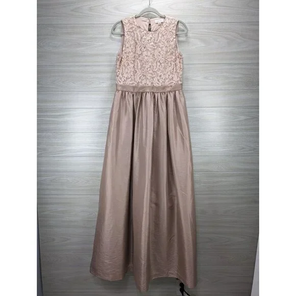Calvin Klein | Dresses | Calvin Klein Floral Lace Bodice Champagne Formal  Gown | Poshmark